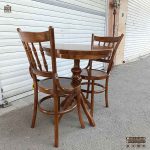 میز ناهارخوری چوب راش 2نفره صندلی خراطی لهستانی با میز عروس چوبی