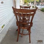 میز ناهارخوری چوب راش 2نفره صندلی خراطی لهستانی با میز عروس چوبی - Image 3