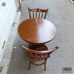 میز ناهارخوری چوب راش 2نفره صندلی خراطی لهستانی با میز عروس چوبی - Image 5