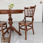 قیمت میز ناهارخوری 2 نفره راش چوبی با صندلی لهستانی خراطی - Image 2