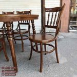 میز ناهارخوری 6 نفره کنزو با صندلی لهستانی خراطی چوب راش و توسکا چوبی - Image 3