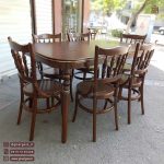 میز ناهارخوری 6 نفره کنزو با صندلی لهستانی خراطی چوب راش و توسکا چوبی