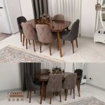 میز ناهارخوری چوبی 6نفره بازشو آریا با صندلی لاکچری مخروط (جهت استعلام قیمت لطفا تماس بگیرید) - Image 8