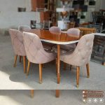 میز ناهارخوری چوبی 6نفره بازشو آریا با صندلی لاکچری مخروط (جهت استعلام قیمت لطفا تماس بگیرید) - Image 4