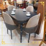 میز ناهارخوری 4 نفره کنزو چوبی با صندلی لاکپشتی - Image 11