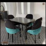 میز ناهارخوری 4 نفره کنزو چوبی با صندلی لاکپشتی - Image 6