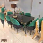 میز ناهارخوری 6 نفره کنزو لاکپشتی چوبی - Image 9