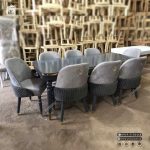 میز ناهارخوری 8 نفره چوبی کنزو مخروط با صندلی لاکپشتی - Image 7