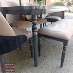 میز ناهارخوری چوبی 6 نفره کنزو با صندلی لاکپشتی مدرن - Image 7