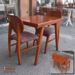 میز غذاخوری چوبی 2 نفره لیندا مینیمال با صندلی چوبی فیلی - Image 7