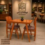 میز غذاخوری چوبی 2 نفره لیندا مینیمال با صندلی چوبی فیلی - Image 3