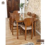 میز ناهار خوری چوبی طرح مینیمال فیلی با میز چوبی 6 نفره - Image 4