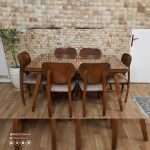 میز ناهار خوری چوبی طرح مینیمال فیلی با میز چوبی 6 نفره - Image 2