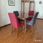 میز غذا خوری 4 نفره چوبی ماهان با صندلی مبلی مرینوس - Image 9