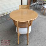 میز ناهارخوری کینگ پشت حصیری با میز عروس چوبی - Image 6