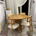 میز ناهارخوری چوبی حصیری طرح کینگ با میز پمینار - Image 4