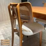 میز ناهارخوری چوبی پشت حصیری بامبو - Image 2