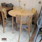 میز ناهارخوری چوبی 6 نفره حصیری مدل میلانو چوب راش - Image 5
