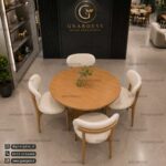 میز ناهارخوری نوبل 4 نفره راش با میز چوبی چهار نفره - Image 2