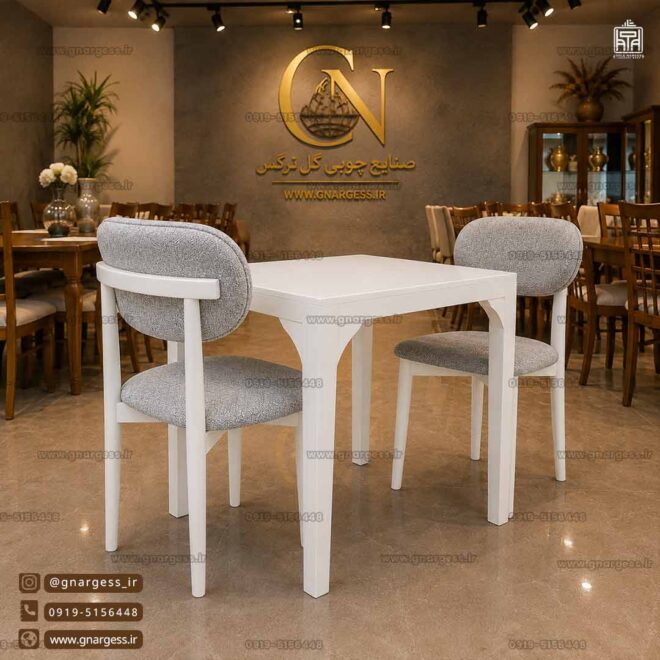 میز ناهارخوری مینیمال 2 نفره چوبی نوبل با میز چوبی (فروش ویژه)