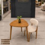 میز ناهارخوری 3 نفره مینیمال نوبل با میز دلفینی چوبی - Image 4