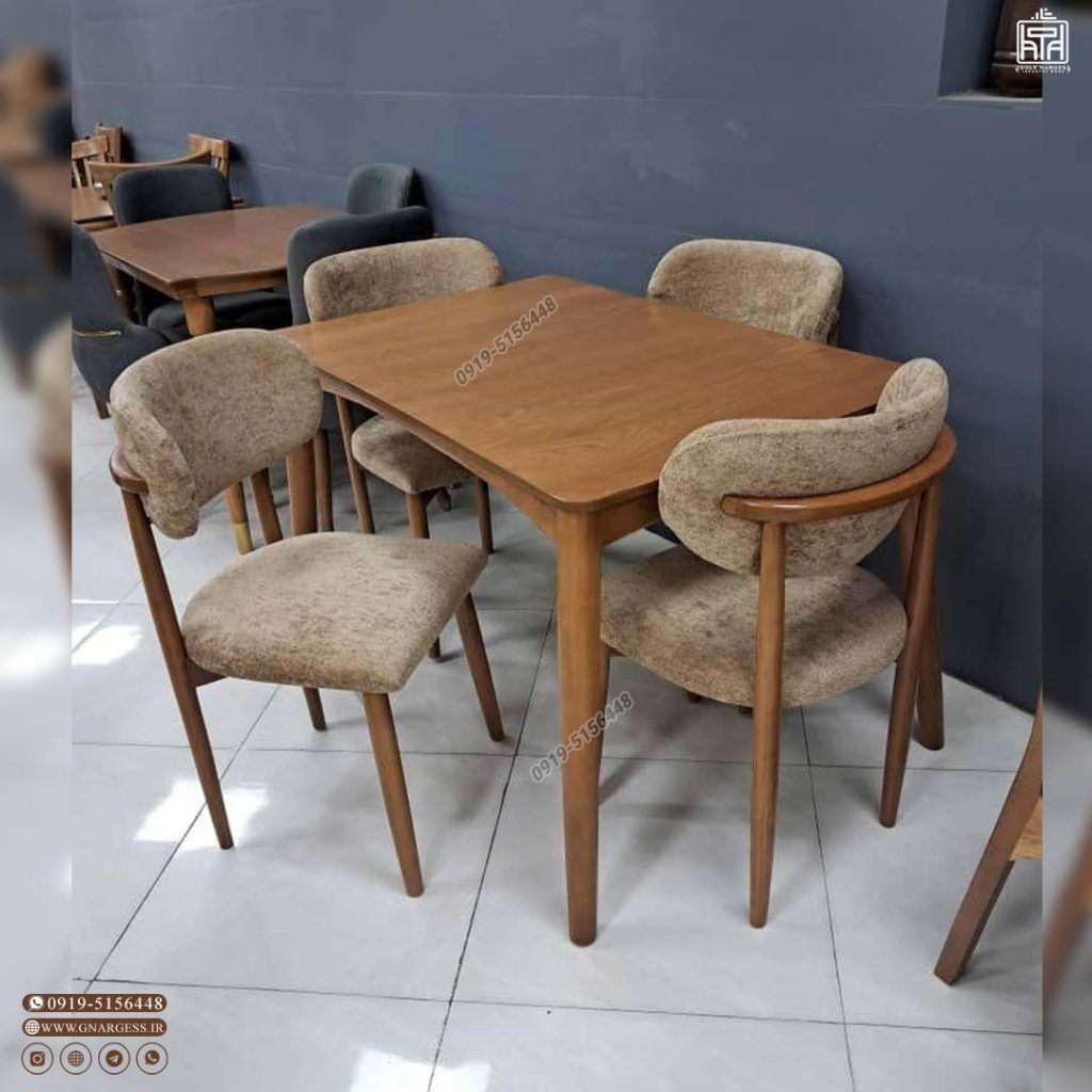 میز ناهارخوری چوبی6 نفره داتیس با صندلی مینیمال نوبل چوب راش - Image 3