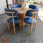 حراج میز ناهارخوری 4 نفره مینیمال نوبل راش با میز چوبی در حراج پاییزی گل نرگس