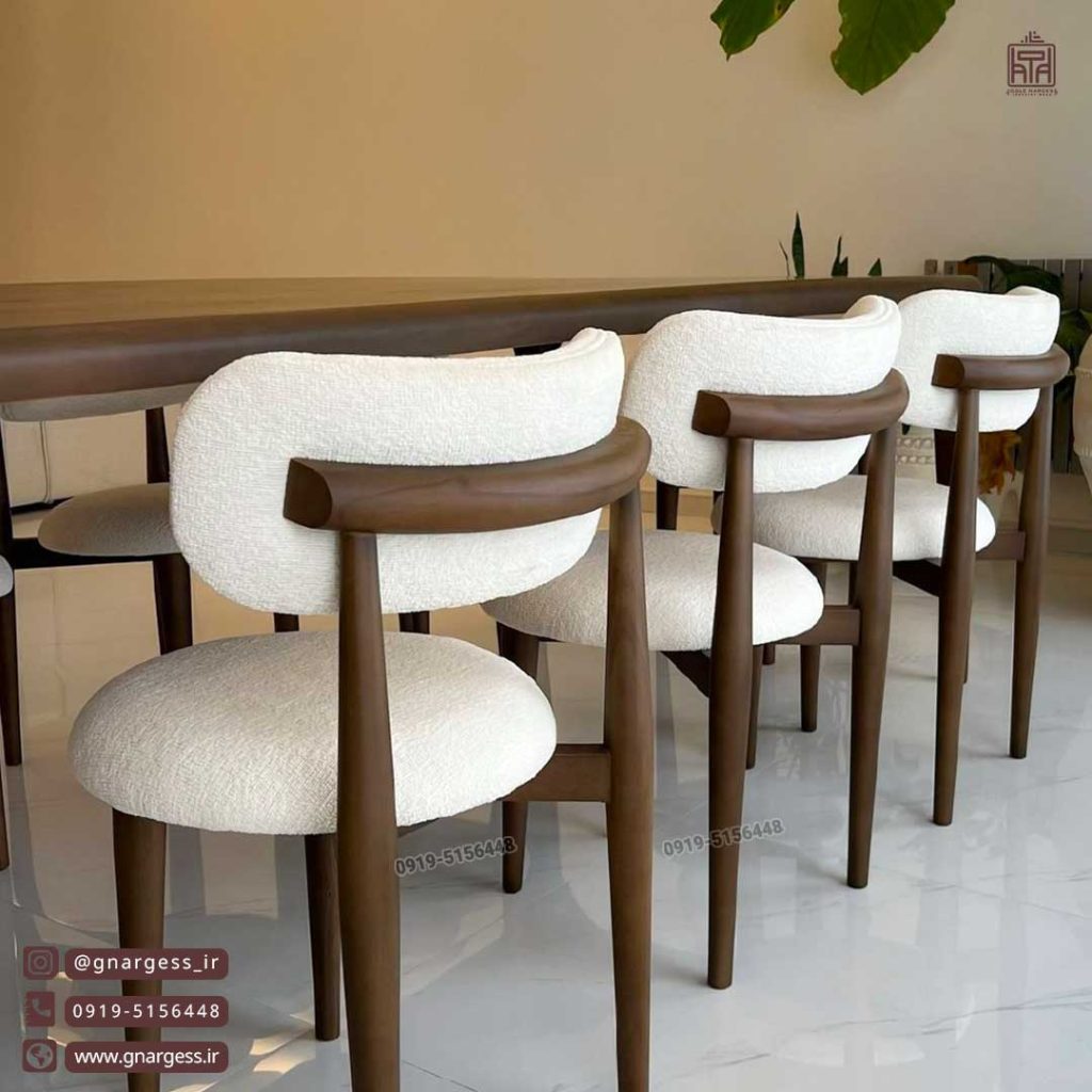 میز ناهارخوری 8 نفره مینیمال طرح نوبل چوب راش - Image 5