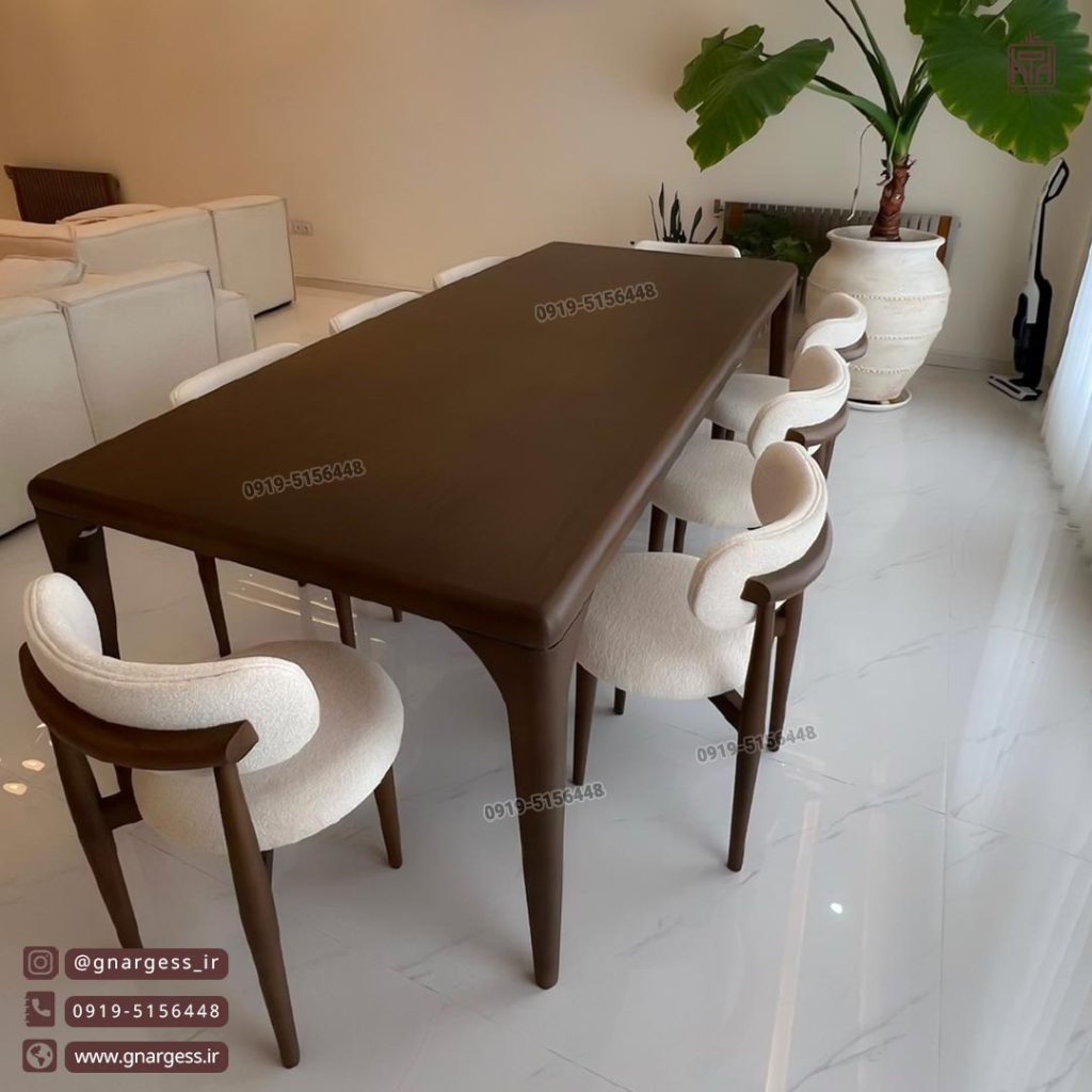 میز ناهارخوری چوبی داتیس با صندلی مینیمال نوبل چوب راش - Image 9