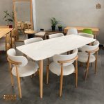 میز ناهارخوری چوبی6 نفره داتیس با صندلی مینیمال نوبل چوب راش - Image 9