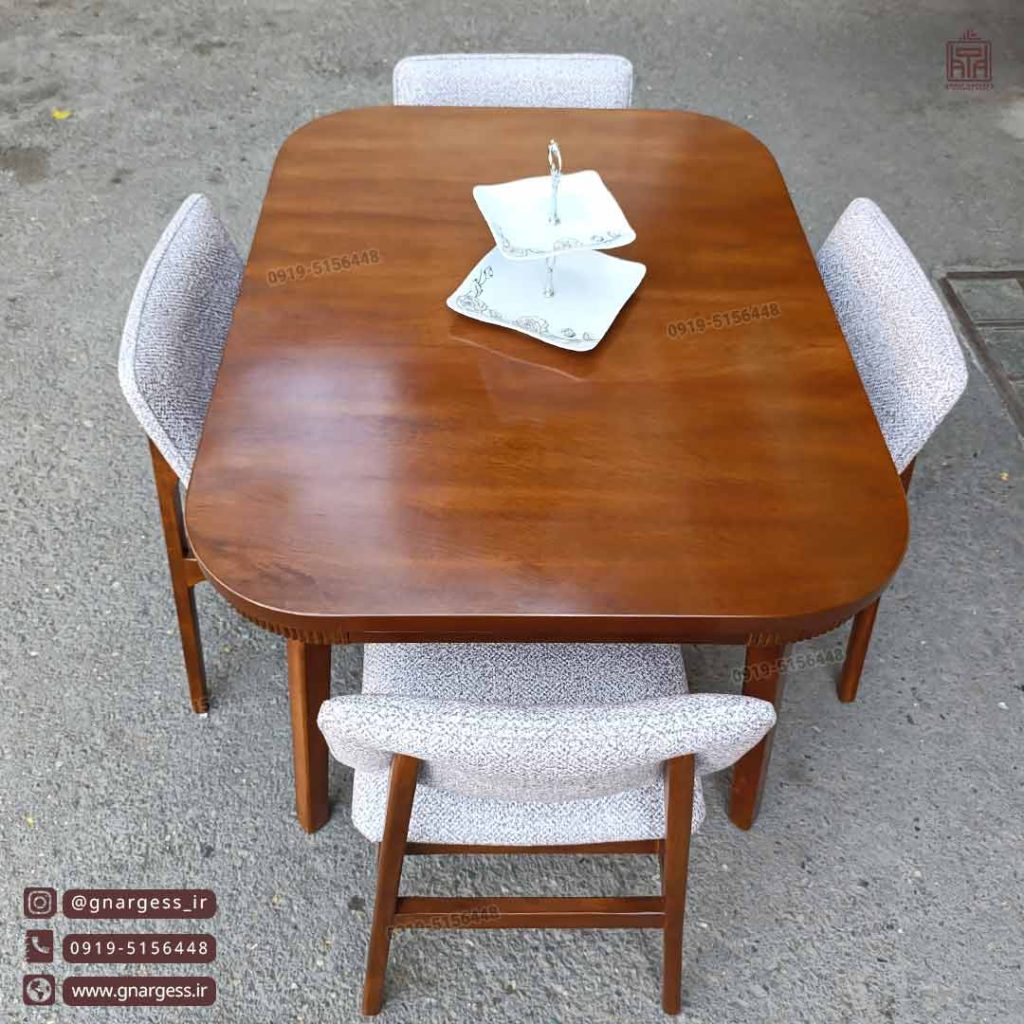 میز ناهارخوری چوب راش پانیذ مینیمال - Image 4