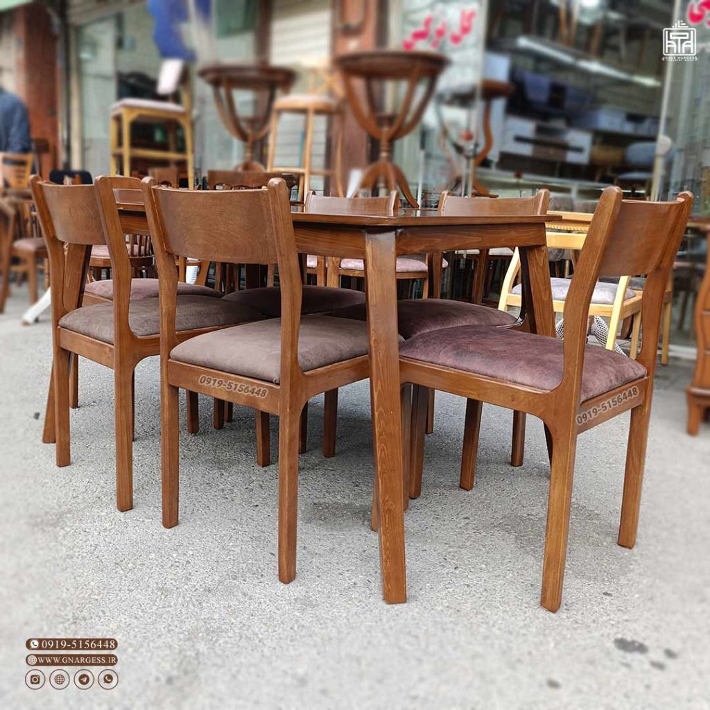 میز ناهارخوری پارما 6 نفره چوب راش با میز کارما (جهت استعلام قیمت لطفا تماس بگیرید) - Image 1