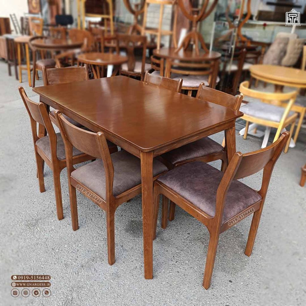 میز ناهارخوری پارما 6 نفره چوب راش با میز کارما (جهت استعلام قیمت لطفا تماس بگیرید) - Image 2