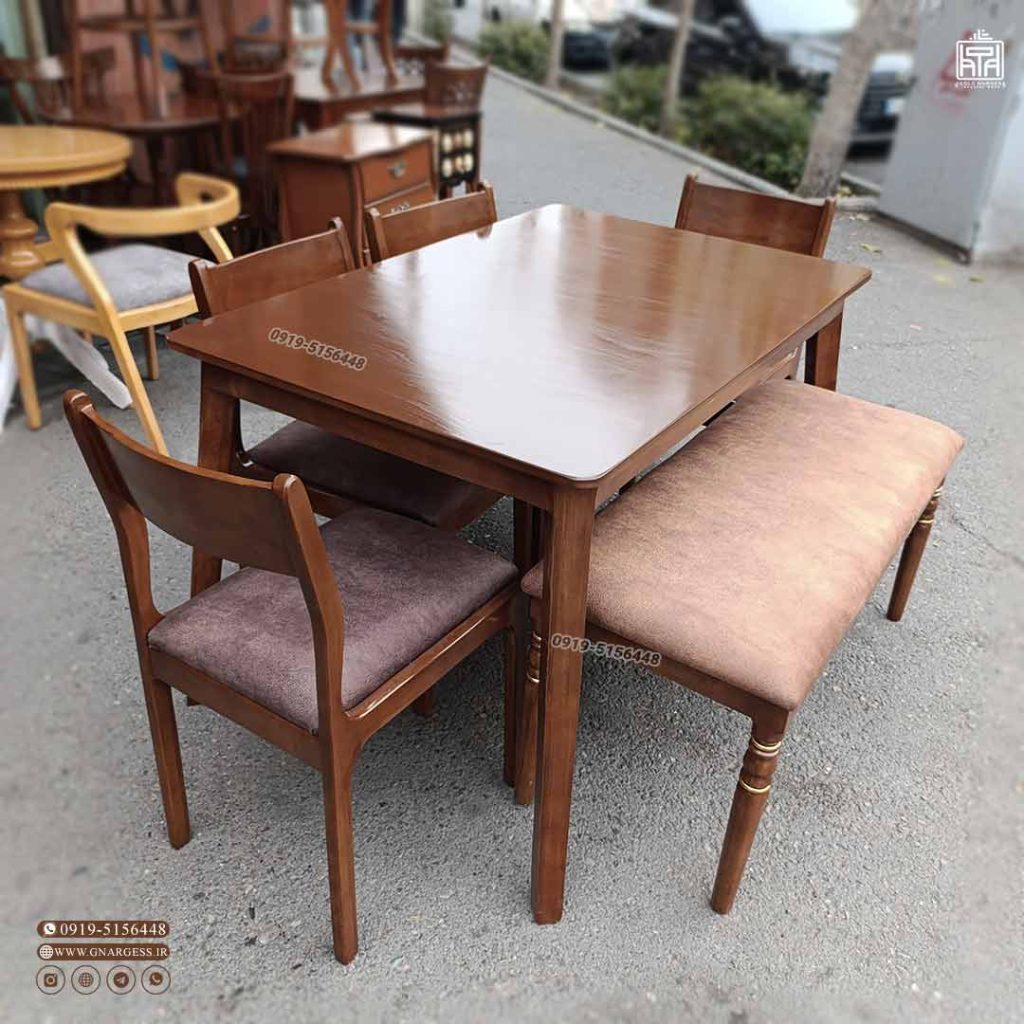 میز ناهارخوری پارما 6 نفره چوب راش با میز کارما (جهت استعلام قیمت لطفا تماس بگیرید) - Image 8