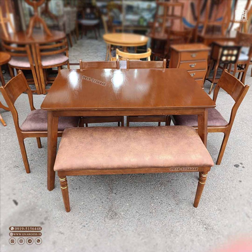 میز ناهارخوری پارما 6 نفره چوب راش با میز کارما (جهت استعلام قیمت لطفا تماس بگیرید) - Image 9