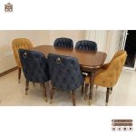 میز ناهارخوری گلرویا با صندلی پاشا نما چستری (جهت استعلام قیمت لطفا تماس بگیرید) - Image 7