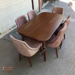 میز ناهارخوری چوبی کنزو 6نفره با صندلی نما چستری پاشا در بهارستان تخفیفات - Image 5