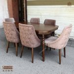 میز ناهارخوری چوبی کنزو 6نفره با صندلی نما چستری پاشا در بهارستان تخفیفات - Image 8