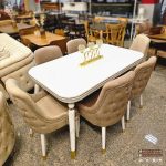 میز ناهارخوری چوبی پاشا طرح نما چستری با میز 4 الی 8 نفره چوبی - Image 4