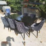 میز ناهارخوری 8 نفره چوبی داتیس با صندلی پاشا کونیک دار (جهت استعلام قیمت لطفا تماس بگیرید) - Image 2