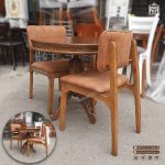 میز ناهارخوری چوبی 2 نفره و 4 نفره پانیذ راش با میز گرد عروس - Image 5