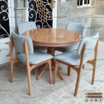 میز ناهارخوری چوبی 2 نفره و 4 نفره پانیذ راش با میز گرد عروس
