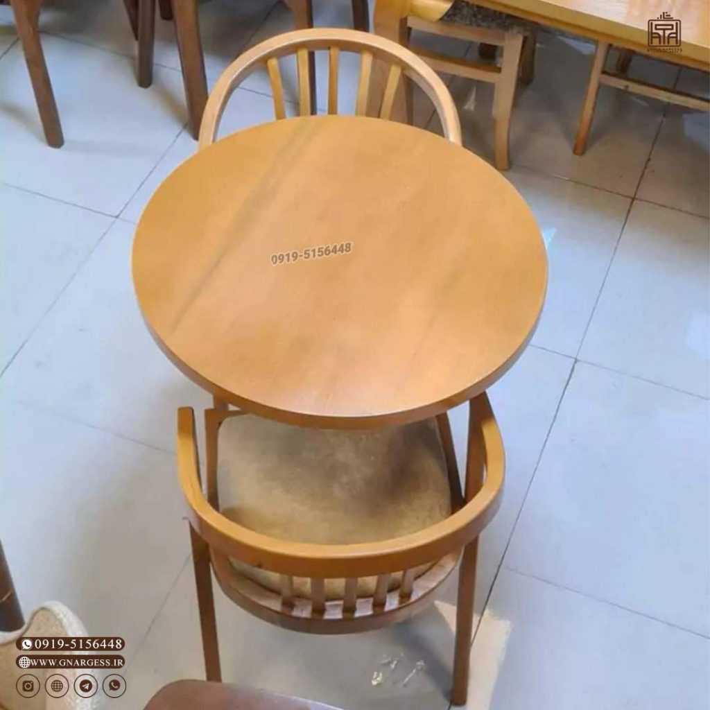 میز ناهارخوری جدید سبدی راش با میز غذاخوری 2 نفره چوبی - Image 8