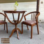 میز ناهار خوری چوبی 2 نفره ارکیده با صندلی راش مدل سبدی - Image 5
