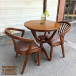 میز ناهار خوری چوبی 2 نفره ارکیده با صندلی راش مدل سبدی - Image 8
