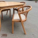 میز ناهارخوری چوبی 4 نفره سبدی مدل دسته دار چوب راش - Image 2