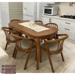 میز ناهارخوری چوب راش سبدی با میز چوبی لهستانی مدرن - Image 9