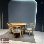 میز ناهارخوری 4 نفره سبدی با میز های چوبی - Image 3