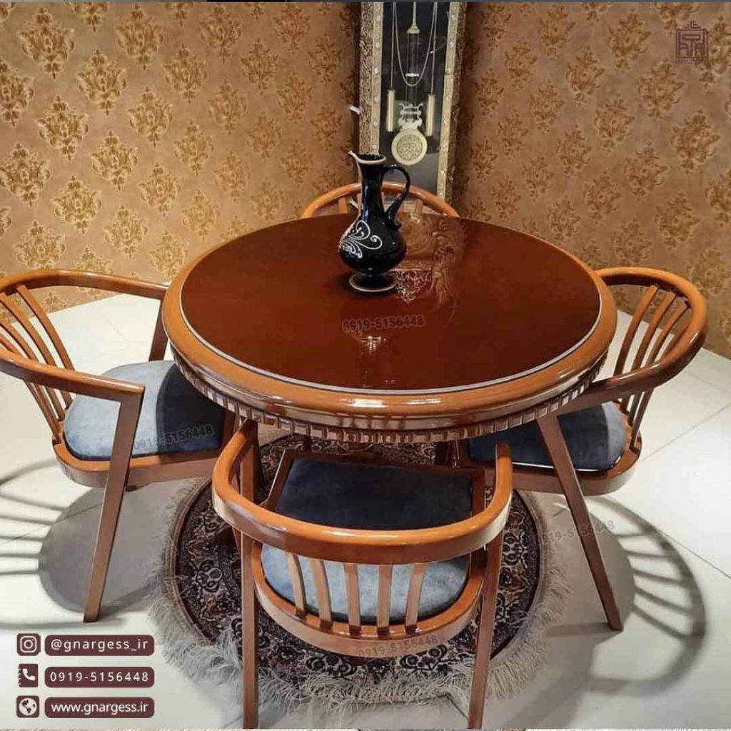 میز ناهارخوری 4 نفره سبدی با میز های چوبی - Image 6