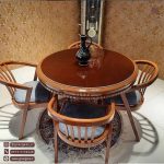 میز ناهارخوری 4 نفره سبدی با میز های چوبی - Image 6